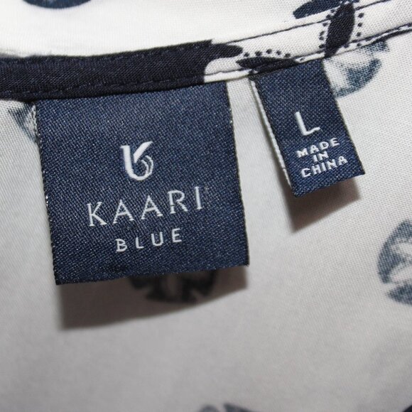 Kaari Blue Sand Dollar Print Navy and White Sleeveless Top - Picture 10 of 13